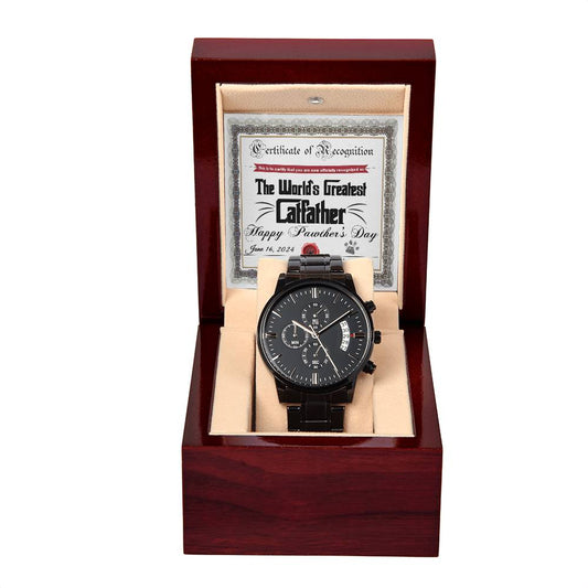 Catfather Certificate Of Recognition Metal Chronograph Watch