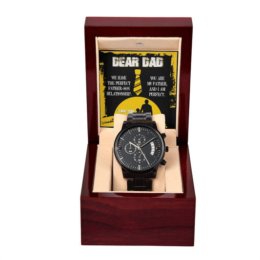 Dad Father Son Relationship Metal Chronograph Watch