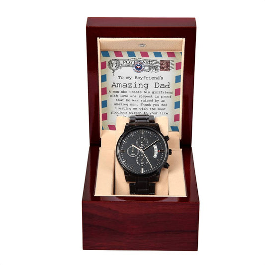 Boyfriends Dad An Amazing Man Metal Chronograph Watch