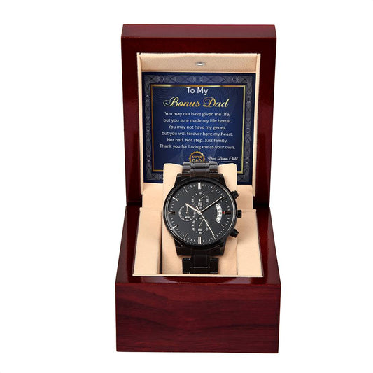 Bonus Dad My Life Better Metal Chronograph Watch