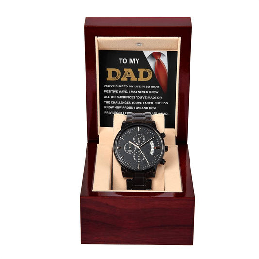 Dad Shaped My Life Metal Chronograph Watch